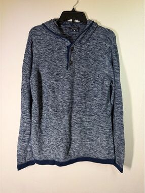 American Eagle Navy Blue Classic Fit Hooded Pullover Sweater, Size Large